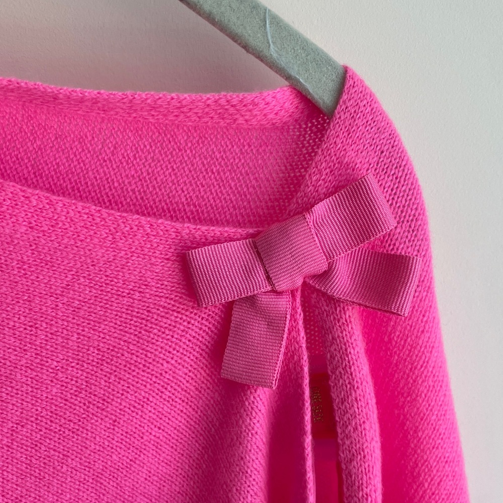 LILLY PULITZER Harp Cashmere Wrap/Poncho Prosecco Pink With Bows OS NWT - Picture 3 of 10